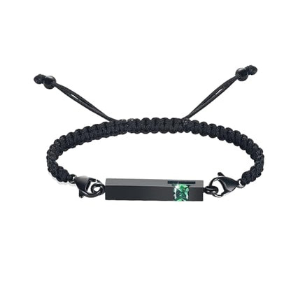 Harbeingt Adjustable Urn Bracelet for Ashes for Women Cremation Jewelry - color: Black Green1