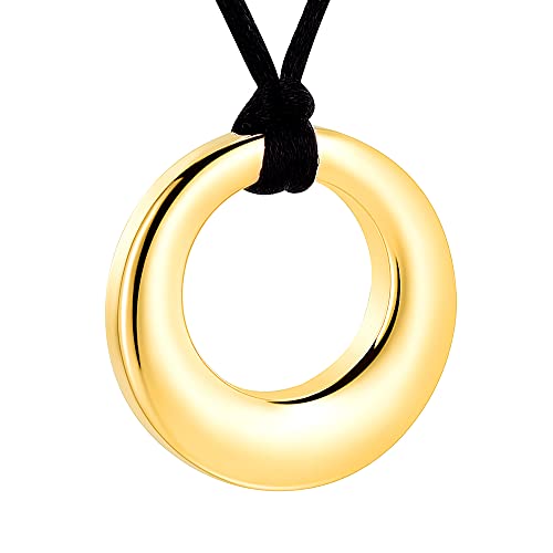 Hearbeingt Cremation Jewelry Urn Necklace for Ashes for Women Men, Circle of Life Eternity Memorial Pendant Ash Jewelry - color: Gold