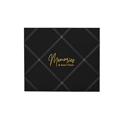New View Gifts MEMO Wall Hanging 19' X 16' French Memo & Photo Board, Memories Black Linen Fabric, 19" X 16" X .6" - color: Black, style: Memories