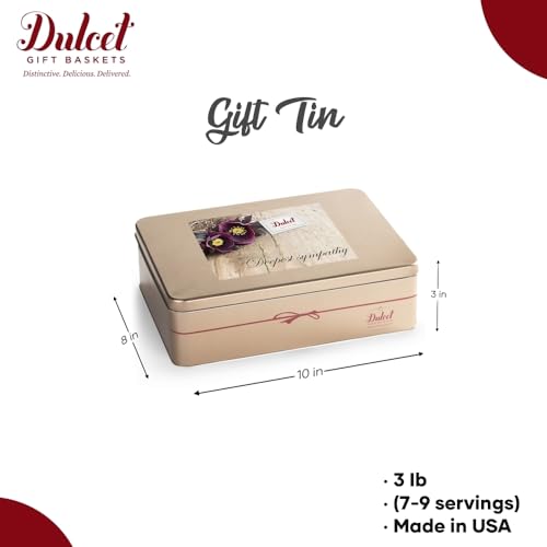 Dulcet Gift Baskets Sympathy Gift Baskets For Loss of Loved One Gourmet Gift Basket Filled with an Assortment of Cookies, Brownies, and Rugelah - Perfect Snack Box of Baked Goods for Sympathy Gifts, Thank You, Get Well, and More - style: Sympathy