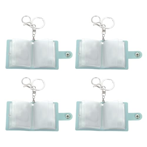 uxcell Mini Photo Keychain DIY Small Memory Key Ring Picture Book for Family - color: Blue