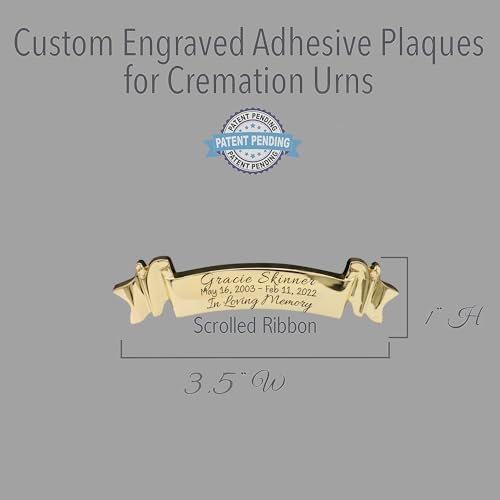 Bronze Cross Cremation Urns for Human Ashes Adult Male & Female Urns - color: Brushed Bronze - Engraved Ribbon, size: Extra Large