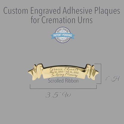 Bronze Cross Cremation Urns for Human Ashes Adult Male & Female Urns - color: Brushed Bronze - Engraved Ribbon, size: Extra Large