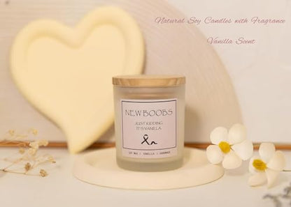 After Breast Surgery Gifts for Women, Breast Cancer Survivor Gifts, New Boobs Candle, Vanilla Scented Candle, Natural Soy Wax & Natural Essential Oils - color: New Boobs