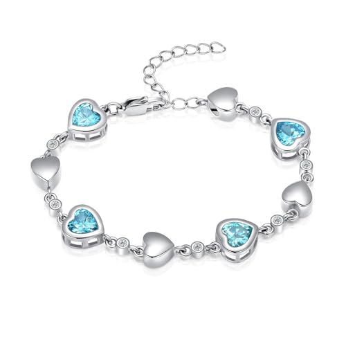 zeqingjw Heart Cremation Bracelet for Ashes - Urn Bracelet Memorial Keepsake Jewelry - Ashes Holder for Women - color: Silver-Light Blue