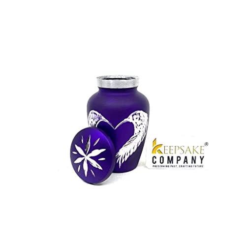 Purple Small Urns for Human Ashes - Angel Wings & Heart Mini Urns - Cremation Keepsakes urns for Ashes - Ash Holders – Urn -ERN - Tiny Urns for Men - Miniature Urn - (Single) - color: Purple