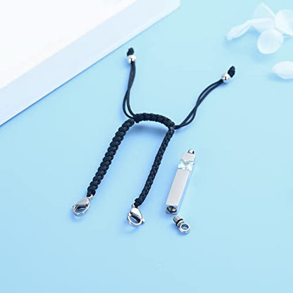 Harbeingt Adjustable Urn Bracelet for Ashes for Women Cremation Jewelry - color: Silver Light Blue