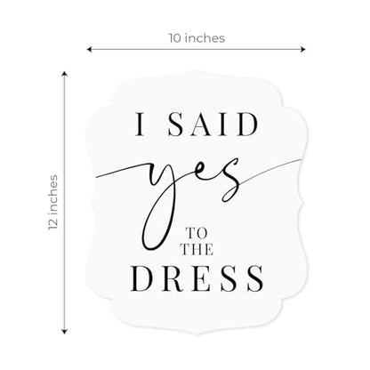 Classic I Said Yes To The Dress Sign / 10" x 12" Chic Black And White Wedding Boutique Sign/Plastic Special Event Dress Photo Prop/Made In The USA - color: Classic, style: Yes to the Dress
