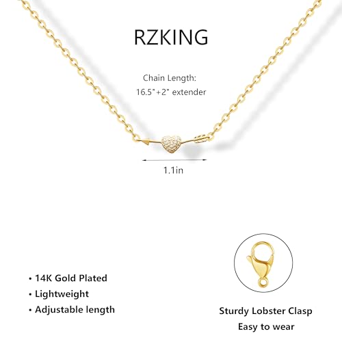 RZKING Golden Necklace for Women, Gifts for Best Friend Sister Mom Daughter - style: Arrow&Heart