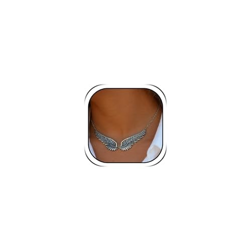 YANCHUN Angel Wings Necklace for Women Silver Gold Plated Pendant Dainty Minimalist Chain Jewelry Guardian Angel Memorial Gift for Mom Anniversary Daily Wear - color: A2:Silver