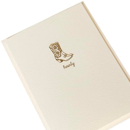 Graphique Cowgirl Boots Cards, Pack of 10 Cards with Envelopes, All Occasion Greetings, Blank Inside, Gold Foil Embossing, La Petite Press Collection Boxed Set, 3.25" x 4.75" - color: Cowgirl Boots