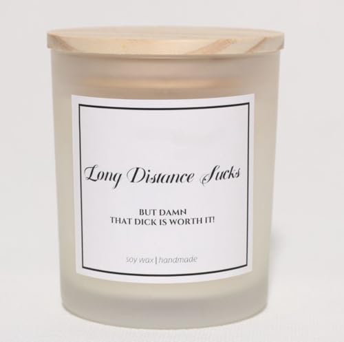Long Distance Relationship Gifts, I Miss You Gift for Him, Deployment Gifts - Long Distance Sucks Candle, Natural Soy Wax & Natural Essential Oils - color: Long Distance