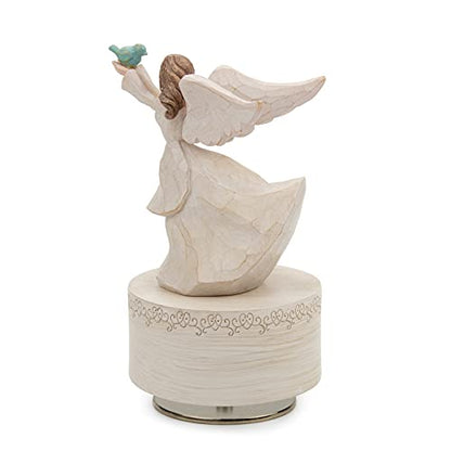 Music Box, Guardian Angel Musical Box Figurine Holding Dove, Sculpted Hand-Painted Music Boxes Figures Wind Up Angel Musical Boxes for Women Girls in Christmas Birthday Anniversary - color: Angel Figurines Pigeon-1