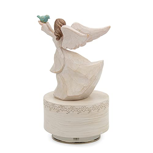 Music Box, Guardian Angel Musical Box Figurine Holding Dove, Sculpted Hand-Painted Music Boxes Figures Wind Up Angel Musical Boxes for Women Girls in Christmas Birthday Anniversary - color: Angel Figurines Pigeon-1