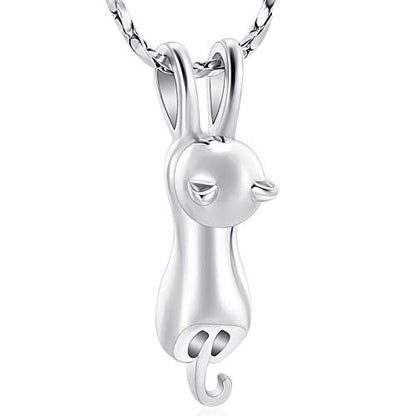 Imrsanl Pet Cremation Jewelry for Ashes Cat Urn Necklace - color: Silver