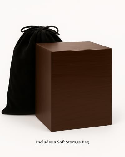 Wooden Cremation Urn for Human Ashes Adult Large Walnut Wood Urn Box TSA Travel Urn Modern Minimalist Memorial Burial Urn Holds 300 lb for Male Female Premium Decorative Funeral Box with Non-Slip Pads