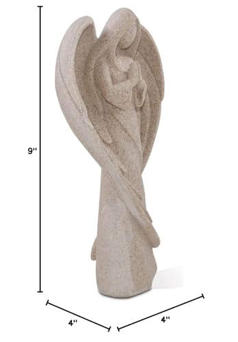 SIMON'S SHOP Praying Angel Statues, 9'' Remembrance Angel Sculpture - color: Beige - Sheltering Wings
