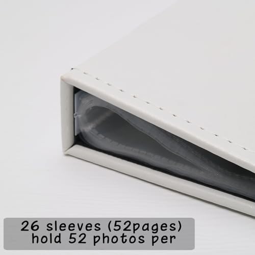 Small Photo Album 5x7 52 Pockets Leather Cover Picture Book Holds 5x7 Photos for Wedding, Baby, Family, Graduation - color: White, size: 5x7 (1 PK)