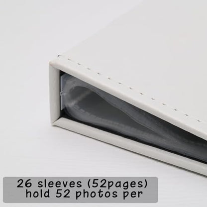 Small Photo Album 5x7 52 Pockets Leather Cover Picture Book Holds 5x7 Photos for Wedding, Baby, Family, Graduation - color: White, size: 5x7 (1 PK)