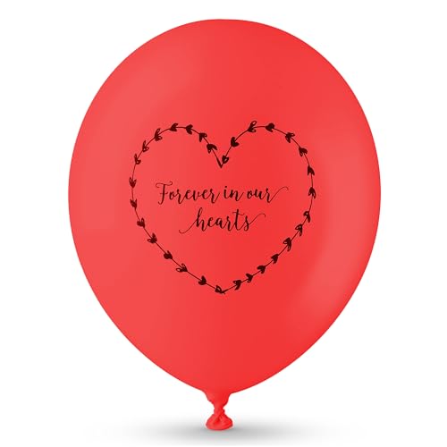 ANGEL & DOVE 25 Rainbow Funeral Balloons 'Forever In Our Hearts' Biodegradable - for Memorial, Celebration of Life