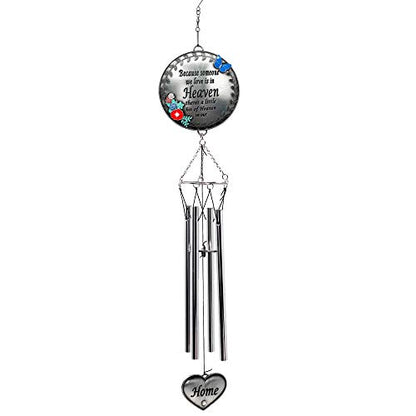 Memorial Wind Chimes for Loss of Loved One – Sympathy Gift with Enameled Butterfly & Flowers, in Loving Memory Wind Chime for Garden, Outdoor Remembrance Bereavement Gift, 22 Inch