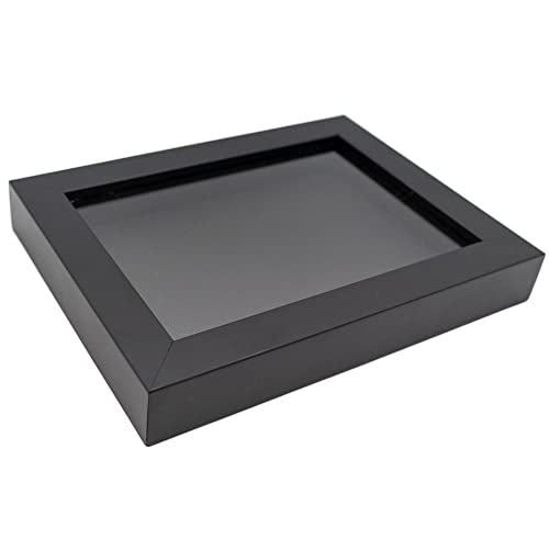 8x10 Black Shadow Box with Black Acid-Free Backing UV Acrylic & Hanging Hardware - with 3/4" Usable Depth - Great Magazine Display Solid Wood Frame Shadowbox - size: 8x10