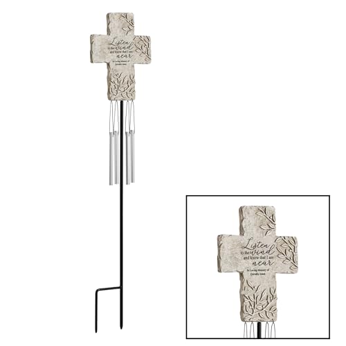 Let's Make Memories Personalized Memorial Wind Chime - Sympathy - Customized Condolences - Loss of Loved One - Celebrate Their Life - Outdoor Memorial - Cross - Whispers in the Wind - style: Cross - Whispers in the Wind
