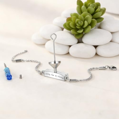 ONEFINITY Urn Bracelet for Ashes Abalone Shell Tree of Life/Hummingbird/Mountain/Butterfly/Dragonfly/Opal Bracelet Cremation Jewelry Gifts for Women - color: Mountain