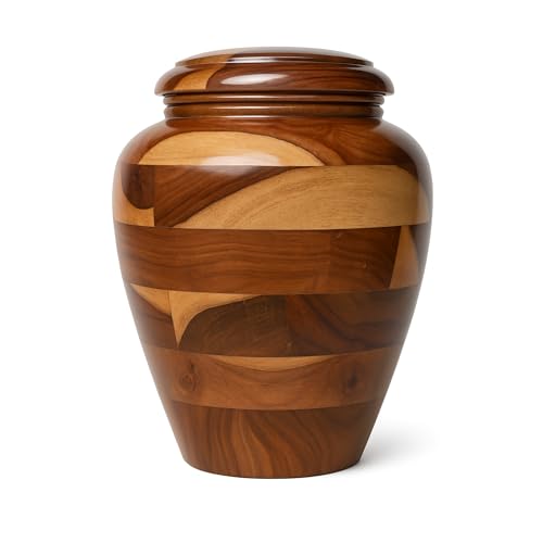 Large Wooden Cremation Urn – Handcrafted Memorial for Human Ashes, Adult Funeral Urn for Men & Women (Rosewood, Large (200Cu/Inches)) - size: Large (200Cu/Inches)