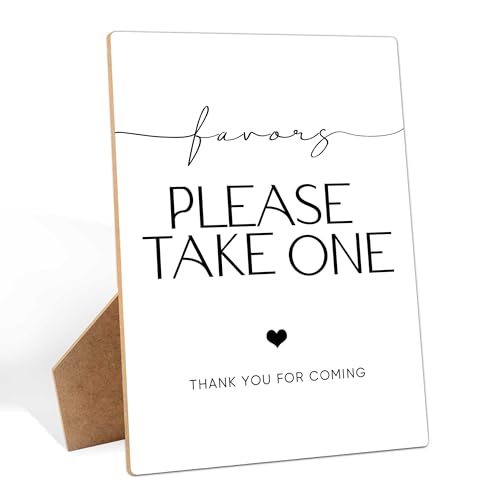 Baby Shower Favor Sign, 8×11 Inches Wooden Sign With Stand, Minimalist Gender Neutral Tabletop Decor for Gender Reveal Party, Baby Shower, Wedding Reception, Event Party Favor Supplies-2 - style: Favors