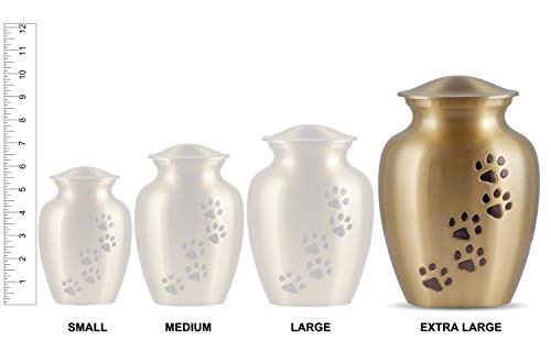 Ottillie Legacy Slate/Pewter/Vert Urn, up to 170lbs - color: Slate, Vertical Pewter Paws, size: X-Large