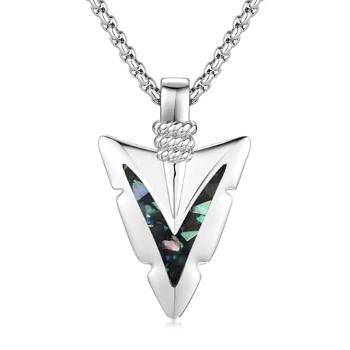 Arrowhead Necklace 925 Sterling Silver Arrow Pendant Necklace Jewelry Gifts for Men Women Lover - color: Silver-A03