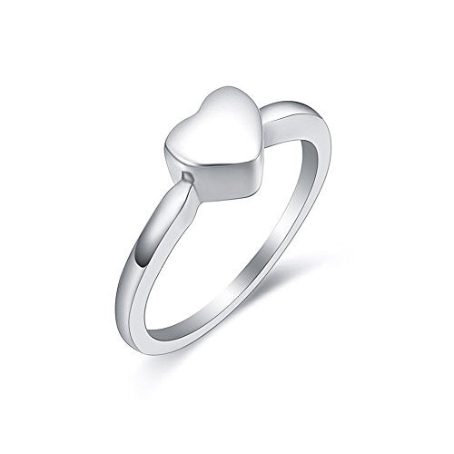 Oinsi Urn Rings for Ashes, Heart Cross Infinity Shape Cremation Rings for Ashes for Women Men Finger Ashes Ring Memorial Jewelry for Loved Ones with Filling Kits - color: A-Heart-9#