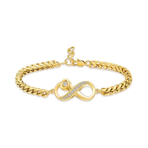 zeqingjw Heart Urn Bracelet for Ashes for Women Stainless Steel Cremation Bangle Jewelry Adjustable Keepsake Memorial Bracelet Loved Ones Ashes Holder Keepsake - color: Infinity-Gold