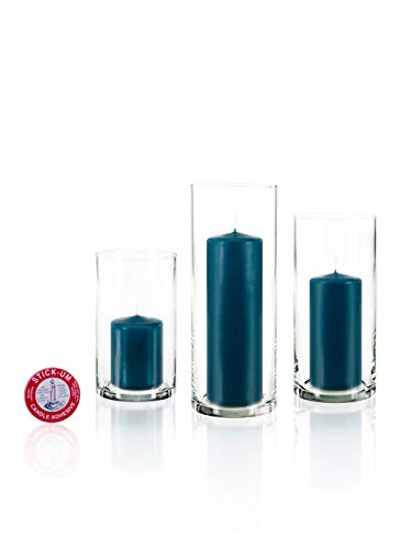 yummi Set of 36 Slim Pillars and Cylinder Vases - Sapphire - color: Sapphire