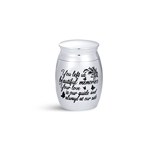 Butterfly Flower Small Cremation Urns for Human Ashes Keepsake Memorial Mini Urns for Dad Ashes Holder for Daughter Son Stainless Steel