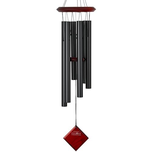 Woodstock Chimes Pluto Wind Chime for Outside 27" Black Small, Light Airy Sound for Outdoor Garden, Patio, Porch Decor, Encore Collection DCK27 - color: Black