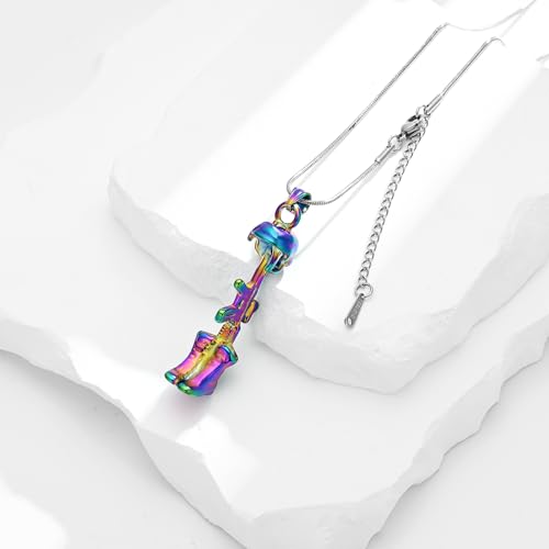 Cremation Jewelry Military Shoes Hats Guns Urn Necklace for Ashes Stainless Steel Military Equipment Pendant Memorial Necklaces Ash Holder for Human Pets Keepsake Jewelry of Loved Ones with Fill Tool - color: Rainbow