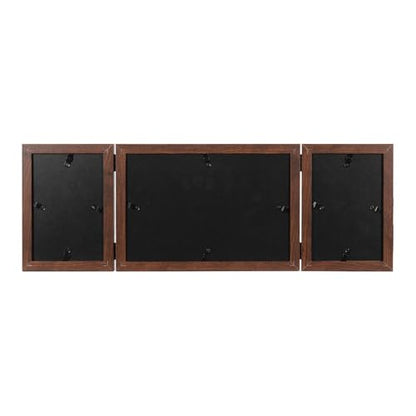 Brown 3 Picture Frame Collage 4x6 5x7,Holds 3 Standard Photographs, Freestanding,Glass Front Stand Vertical on Desktop - color: Brown, size: 4x6-5x7
