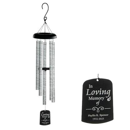 Let's Make Memories Personalized Memorial Sonnet Keepsake Wind Chime - Sympathy - Condolences -44" H - style: In Loving Memory