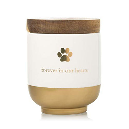 Pearhead Pet Ceramic Forever in Our Hearts Urn, Pet Memorial, Gold - style: My Heart Urn, Gold