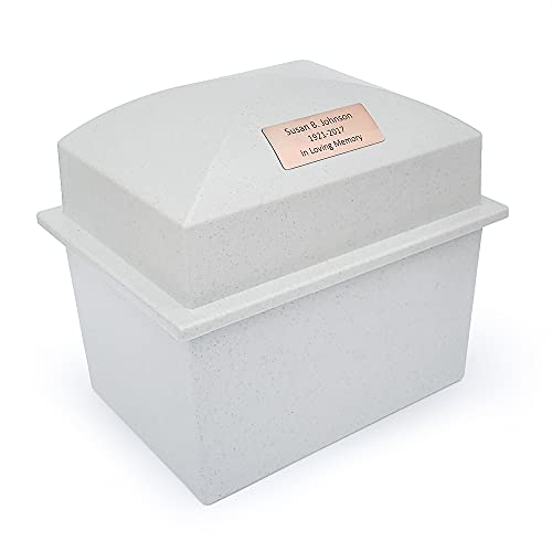 Urn Vault, Marquis, Granite Grey with Nameplate - color: Granite Grey with Nameplate, size: Large