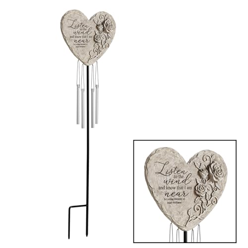 Let's Make Memories Personalized Memorial Wind Chime - Sympathy - Customized Condolences - Loss of Loved One - Celebrate Their Life - Outdoor Memorial - Heart - Whispers in The Wind - style: Heart - Whispers in the Wind