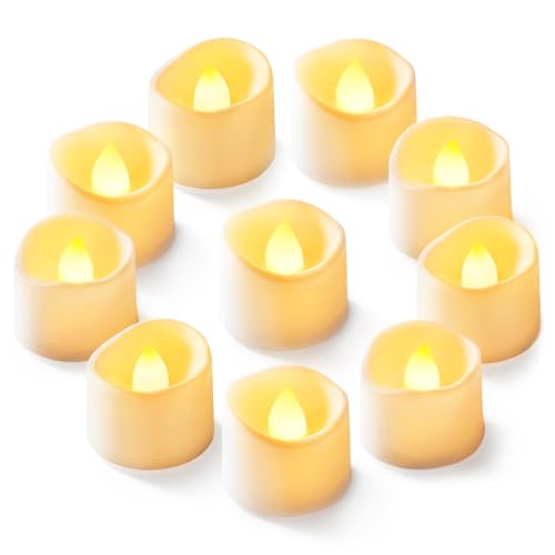 Homemory 12-Pack Flameless Tea Lights Candles Battery Operated, 200+ Hours - color: Warm White Glow – Ivory Body, size: Pack of 12