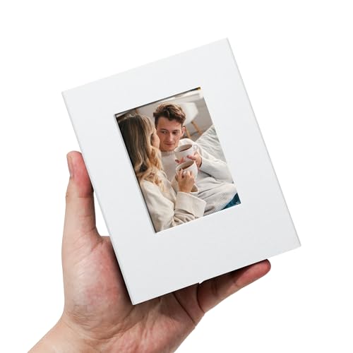 Small 4x6 Photo Album 100 Pockets Linen Cover White - color: White, size: 100 Pockets