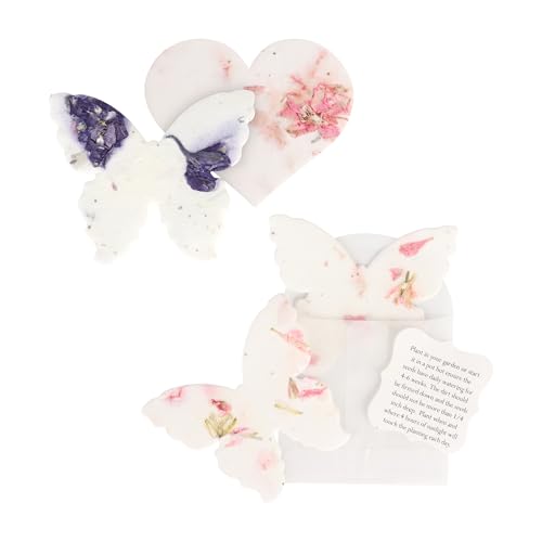 48pcs Heart & Butterfly Set AND Set of 24 Pink Butterfly - Plantable Seed Paper Embedded with Wildflower Seeds for Bridal Shower, Wedding Gift, Birthday, & other Milestone Celebrations