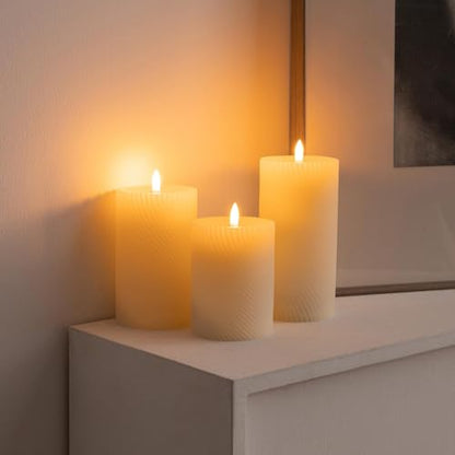 Flickering Flameless Candle with Remote, Real Wax Battery Operated Candles - color: Ivory(Twill)