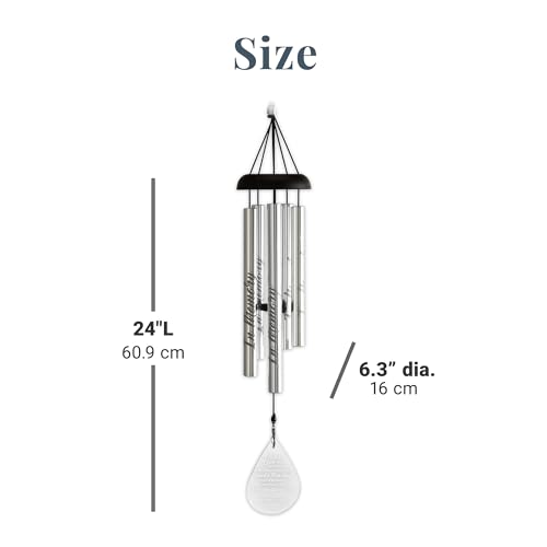 Let's Make Memories Personalized Glass Teardrop Sympathy Wind Chime - Custom Memorial - 24" H - style: Wind's Own Song