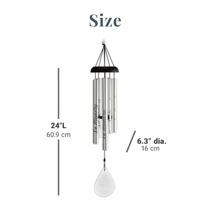 Let's Make Memories Personalized Glass Teardrop Sympathy Wind Chime - Custom Memorial - 24" H - style: Wind's Own Song