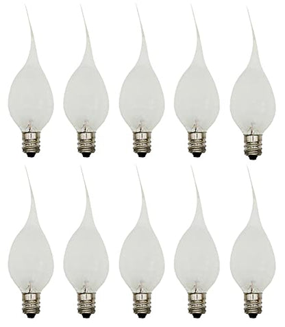 Creative Hobbies® Silicone Dipped, Country Style, Electric Candle Lamp Chandelier Light Bulbs, 7 Watt Incandescent, Individually Boxed - 10 Pack - size: 10 Count (Pack of 1)